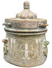 Calamaio in bronzo intarsiato