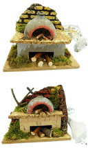 Forno Artigianale Cm 6x10x9 con Luce Effetto Fuoco - Colore a scelta - Presepe