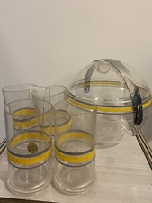 Guzzini - portaghiaccio  completo di pinza  + 4 Bicchieri  - anni '70