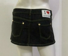 DENNY ROSE Gonna minigonna denim jeans nero grigio scuro Tg S