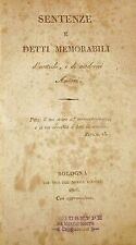 Sentenze E Detti Morali D'Antichi E Di Moderni Autori - Anna Maria Pepoli Sam...