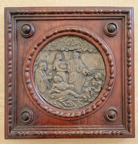 Quadro scena biblica placca - , in