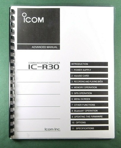Icom r30 manuale istruzioni - icom,
