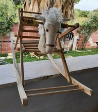 Vintage hobby horse toy-CAVALLO-A DONDOLO-GIOCO VINTAGE-WORLD-GIOCATTOLO D'EPOCA