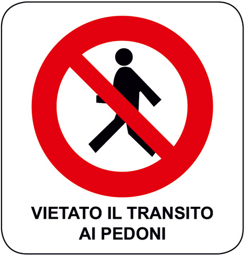 Adesivo segnaletica vietato - adesivo,