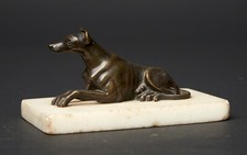 Scultura LEVRIERO o WHIPPET in bronzo XIX secolo ca. Asta 1815 Ex SOTHEBY'S