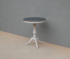 Tavolino d'appoggio tondo bicolore laccato Shabby Chic, diam.60,5 cm!