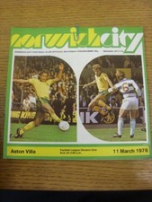 11/03/1978 Norwich City v