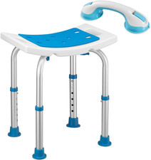 Sgabello Bagno in Alluminio Altezza Regolabile Sedile Doccia Sedia Vasca Ausilio