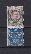 1924 REGNO D'ITALIA PUBBLICITARI 1 LIRA COLUMBIA USATO