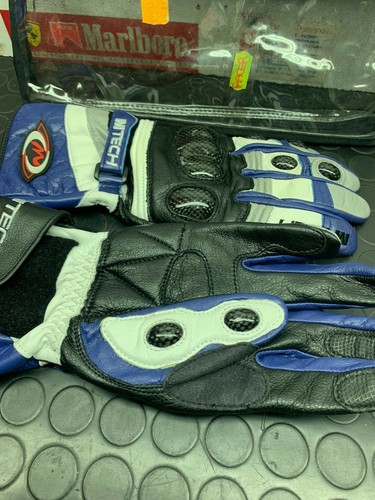 Guanti moto tech racer blu - m,