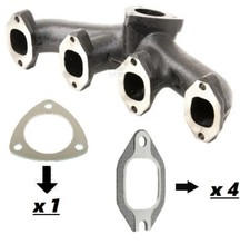 Collettore Scarico Trattore Fiat 605C-640-Serie 65-66-Rif.4606570-Guarnizioni