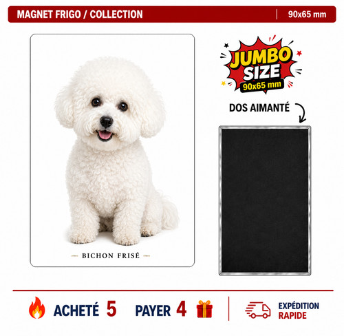 Magnet bichon frisé 90x65 - magnet,
