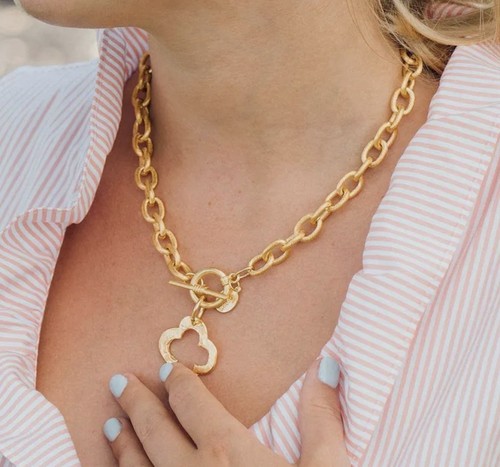 Open clover toggle - open, necklace