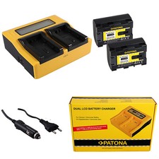 2x Batteria Patona + caricabatteria rapido DUAL LCD per Jvc Everio GZ-MG760BUS