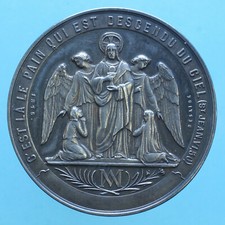 FRANCIA MEDAGLIA 1875 PER LA CRESIMA DI MARIE DUPONT ARGENTO SILVER NUMISMATICA