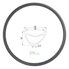 Cerchio disco carbonio asimmetrico bici MTB serie XC 29 clincher ruota tubeless 24-32 fori