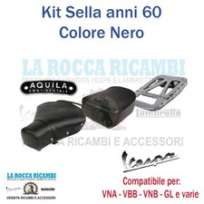 Kit Sella Anteriore + Cuscino Posteriore + Piastra (Nero) Vespa VNA - VBA - VBB