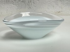 SALVIATI BY TIFFANY AND CO CIOTOLA OVALE MODERNA VETRO DI MURANO FIRMATA BIANCO TRASPARENTE 9"
