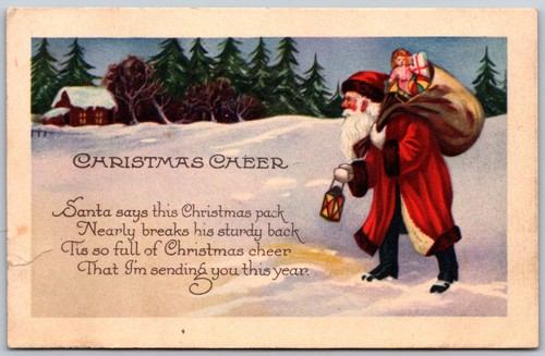 Postcard christmas cheer santa - christmas,