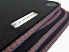 Tappetini Sportline per VW Golf IV 4 GTI anno 1997-2005 metallo logo tappetini auto 