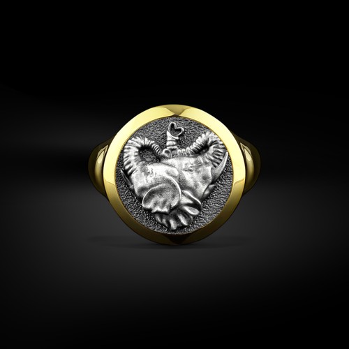 Anello con sigillo - , rotondo