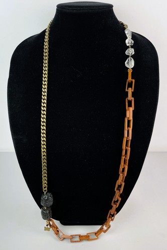 Collana maglia catena - , legno