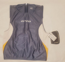 Top uomo ORCA TRIATHLON corsa allenamento TRI SWIM SINGLET mezza zip GRIGIO L $95,99