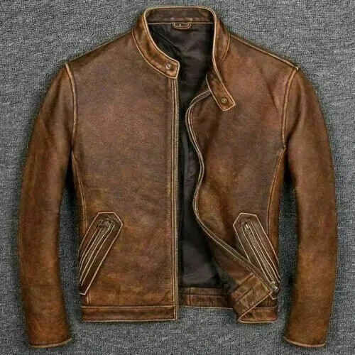 Giacca pelle vintage cafe