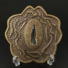 Spada giapponese Tsuba guardia katana ornamenti lega antica articolo...