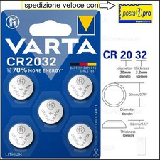 5 Batterie Pile Litio VARTA CR2032 L14 SB-T15 LF-1/2V 5004L lunga scadenza 2034
