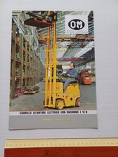 OM Carrello Elevatore Elettrico E 12 B 1972 depliant originale italiano