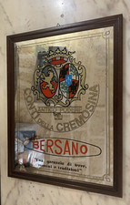 VINTAGE GRANDE SPECCHIO PUBBLICITARIO CONTI DELLA CREMOSINA BERSANO 38x48cm vino