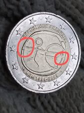 Moneta 2€ Francia 1999 - 2009 con Eccesso di Conio nell'incisione del disegno UE