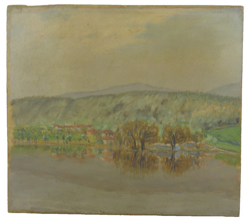 Quadro olio lago grande di - olio,