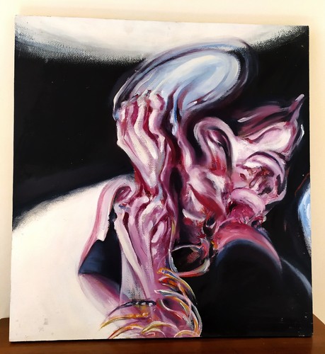 Head study portrait oil - study,