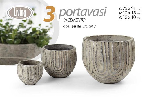 Set portavasi vaso cemento - set,