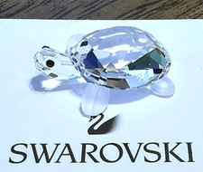 ? Statuina mini tartaruga/tartaruga bambino cristallo Swarovski, con gambe smerigliate, logo