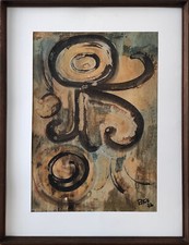 PATELLI PAOLO (Istria, 1934) SENZA TITOLO tecnica mista su carta anni '70 cm. 46