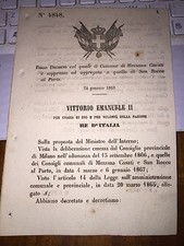 REGIO DECRETO COMUNE MEZZANA CASATI è SOPPRESSO ED AGGREGATO  SAN ROCCO AL PORTO