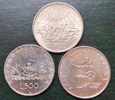 ITALIA 3 x 500 lire in argento
