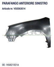 PARAFANGO ANTERIORE SX WW GOLF 5 PRASCO 1K6821021A