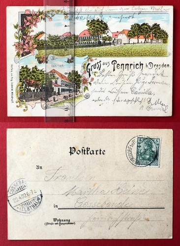 Cartolina litografica dresda - litografica,