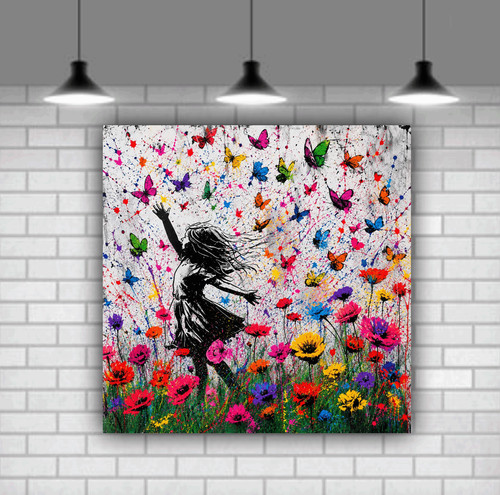 Banksy fiori colorati - , farfalla