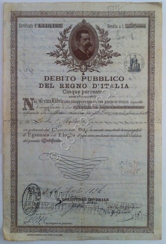 Debito pubblico regno italia - regno,