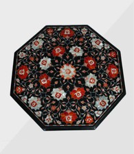 21 " Marmo Tavolo Top Pietre Semi Preziose Lavoro Arte Arredo Casa