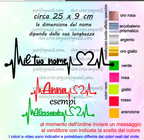 Adesivo nome battito love - nome,