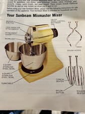 Mixer Mixmaster Vintage Sunbeam - Manuale datato 1976 - Funziona benissimo! - 16 velocità