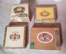 Scatole in legno da collezione Portasigari Vintage  -lotto 4 scatole