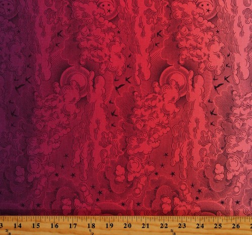 Cotone tula rosa nuvole - cotone, cieli